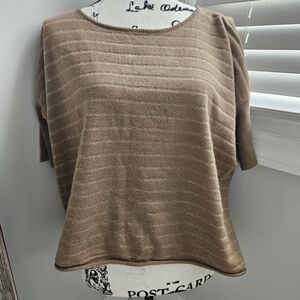 Mandee Brown Short Sleeve Knit Top
